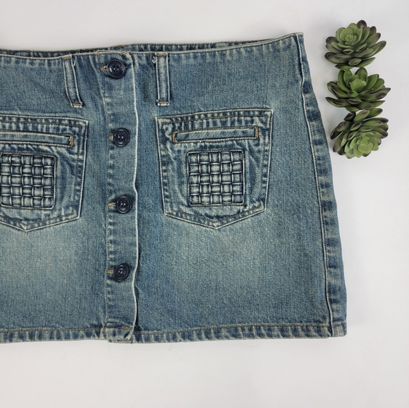 American Eagle Denim Skirt Lattice Pocket - Picture 2 of 8